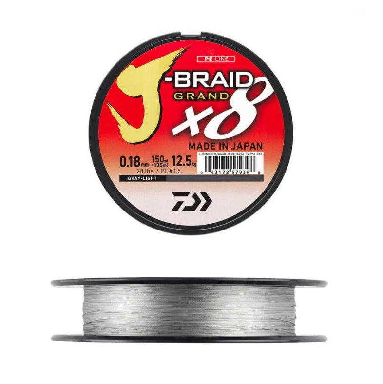 Daiwa J-Braid Grand 8B 135 M Grey İp Misina