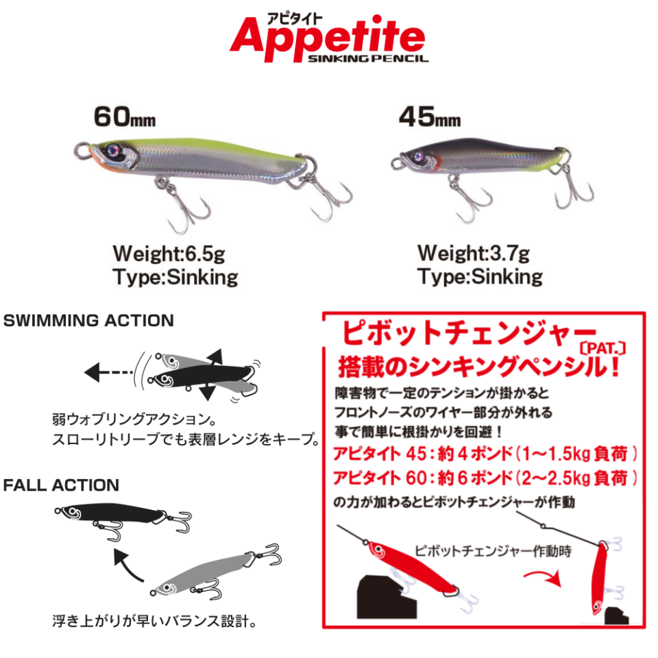 XESTA APPETITE SAHTE 60S 6,5 GR SINKING PENCIL